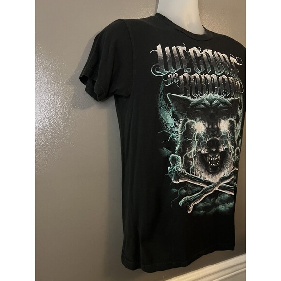 We Came As Romans Shirt Mens Medium Black Band Graphic Tee Metalcore Wolf Bones - Picture 3 of 7